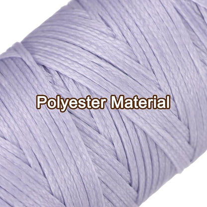uxcell Leather Sewing Waxed Thread, 55 Yards / 50m 0.8mm 150D Flat Polyester All-Purpose Threads for Leather Crafts, Bookbinding, Lilac