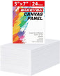 Canvas Boards for Painting 24 Pack, 5x7 Inch Small Canvas for Kids, Mini Canvas Panels for Painting 100% Cotton White Blank Canvases for Acrylics Oil Watercolor Paint