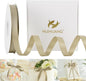 HUIHUANG Champagne Ribbon 1/2 inch X 50 Yards Continuous, Champagne Gold Double-Faced Satin Ribbon for Gift Wrapping, Bows, DIY Crafts, Flower Bouquet, Wedding Bridal Shower Decor