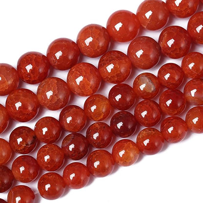 12mm 32pcs Natural Red Dragon Vein Agate Stone Beads for Jewelry Making Energy Healing Round Beads DIY Bracelet Necklace Accessories 15" (12mm, Red Dragon Vein Agate)