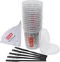 15 PACK Paint Mixing Cups by KEHE REFINISH,38 oz (1100ml),Disposable or Reusable Plastic Measuring Cups with Lids for Liquids, Paints, Resin, Epoxy, Art,Ratios 1:1,2:1, 3:1, 4:1,5:1,6:1,7:1,8:1