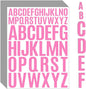 Bemeol Letter Stickers 1560 Pieces 30 Sheets Stick on Vinyl Letters Capital Alphabet Sticker Letter for Craft Bulletin Boards Classroom Home Business Decor(Pink,1 Inch,2 Inch)