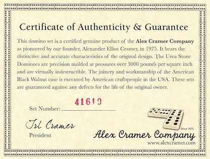 Alex Cramer The Perfect Traveler Classic Domino Set with Leather-Look Travel Case and a Deck of Miniature Playing Cards (Domino Set)
