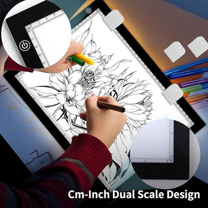 A3 LED Light Box for Tracing, elice Artist Drawing Lightbox Light Table Light Pad Light Copy Board, Up to 8000 Lux Super Bright Lightpad for Cricut Weeding Vinyl, Diamond Painting, Sketching (Black)
