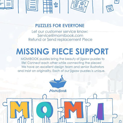 MOMIBOOK Puzzles for Adults 2000s Piece Jigsaw Puzzles of Otaru's Love Letter, Painting Image Winter Snow Twon Difficult Challenging Hard Impossible Puzzle Unique Funny Christmas Birthday Gifts