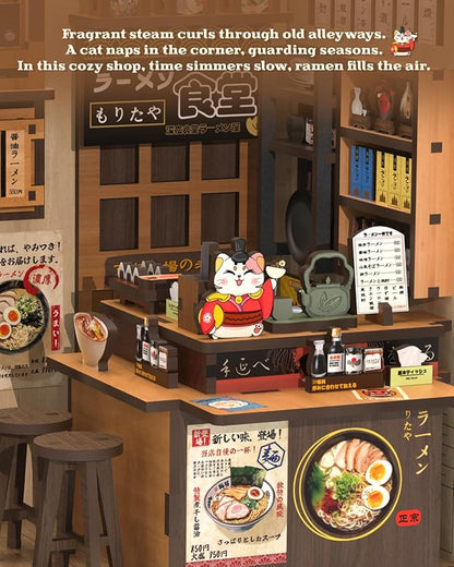 CUTEBEE Book Nook Kit - DIY Miniature House Dollhouse Kit for Adults and Teens, Booknook Tiny Japanese House Bookshelf Decor 3D Wooden Puzzle, Gifts for Family, Friends (Morita-Ya)