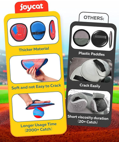 JoyCat Toss and Catch Ball Game Set,Toddler Baseball Glove,Beach Pool Yard Camping Games,Kids Sports & Outdoor Play Toys for Family,Outside Toys for 3 4 5 6 7 8 9 10+Year Old Boys Girls Birthday Gifts