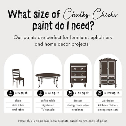 Chalky Chicks All-in-One Chalk Paint for Furniture or Cabinet - 4 Fl Oz - Matte Finish Alaskan Brown Bear for Metal, Wood Furniture Paint - No Sanding All-in-One for Home Decor & Crafts, USA Made