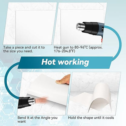 5 Pack White Plastic Sheets 12x12x0.04in Flexible High Tensile Plastic Sheets Hard Plastic Panel for DIY Materials Handicrafts Home Decoration