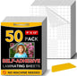 50 Pack Self Adhesive Laminating Sheets, 9 X 12 Inch, Clear Sticker Laminate Sheets Waterproof for Documents, Photos, No Machine Needed Heatless Durable