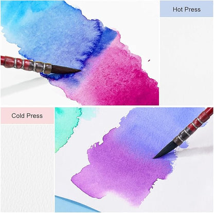 Lightwish Square Watercolor Journal,100% Cotton,300gsm/140lb,Acid-Free,24 Sheets Cold Press Watecolor Sketchbook for Artists Adults Students,6.29 * 6.29 Inches(Blue Starry Sky)