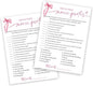 Bridal Shower Games Cards, Match These Movie Quotes, 25 Cards with 1 Answer Card, Engagement Party Games for Guests, Pink Ribbon Bow Wedding Party Supplies - E09