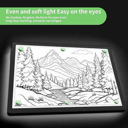 Phylosal Rechargeable A2 Light Pad for Diamond Painting 25.2''x18.4'', Magnetic Tracing Light Box for Drawing, Diamond Art Light Board with Side Button, Wireless LED Light Table for Sketching, Design