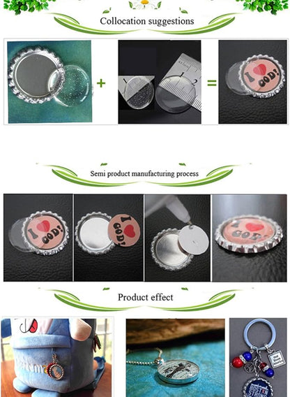100-Piece Epoxy Resin Dome Stickers – Self-Adhesive Dots for DIY Crafts, Bottle Caps, Hair Bows, Scrapbooks, Jewelry & Pendants,1-Inch,Clear