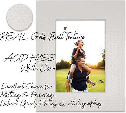 Pack of 25 Acid Free 8x10 Mats Bevel Cut for 5.5x8.5 Photos - Golf Ball Texture Precut Matboards For Pictures, Photos, Framing - 4-ply Thickness