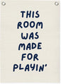 Playroom Wall Decor Linen Canvas Banner,This Room Was Made For Playin 18x25 Inch,Nursery Canvas Art,Kids Bedroom Hanging Flag for Toddler Play