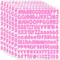 Alphabet Sticker, 1'' Pink Letter Stickers - 12 Sheets, Self-Adhesive Vinyl Mailbox Numbers & Letters for Bulletin Boards, Classroom & Home Decor