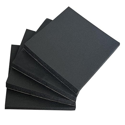 4 Pieces Adhesive Foam Padding 1/2 in Thick X 4 in X 4 in, Anti Vibration Pads, Closed Cell Foam Pads for Anti-Slip, Shock Absorption