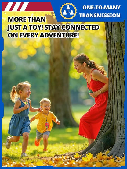 Walkie Talkies for Kids Rechargeable, Long Range 2 Way Radio, Outdoor Beach Camping Road Trip Role Play Toys Birthday Xmas Gift for Boys Age 7-12, 2 Pack
