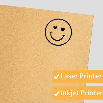 Kraft Printable Sticker Paper, 20 Sheets Brown Printable Sticker Paper, Laser/Inkjet Printing- Matte Ktaft, Letter Size (8.5" x 11")