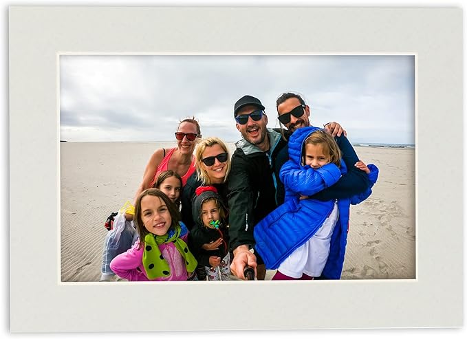 Poster Palooza 8x10 Mat Bevel Cut for 5.5x8.5 Photos - Acid Free Grey Precut Matboard - For Pictures, Photos, Framing - 4-ply Thickness