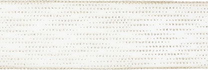 MEEDEE Champagne Gold Wired Ribbon - 2.5 Inch Horizontal Stripes Polka Dot Christmas Ribbon Organza Sheer Glitter - 25 Yards for Christmas Tree, Wreath Bow