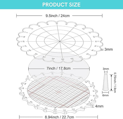 CYFUN DESIGN 9.5inch/24cm Rotating Stamping Platform Stamp & Spin Tool for Stamping Circular Designs Stamping Positioning Tool with Lines for Scrapbooking Crafts Card Making Arts Supplies