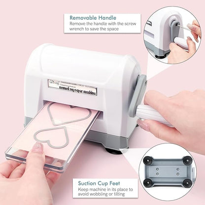 Mini Manual Die Cutting Machine, Portable Die Cut and Embossing Machine for Card Making Scrapbooking Paper Crafting Mini Die Cuts Machine Works with Dies and Folders That Are 3" Wide or Smaller