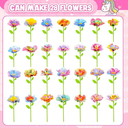cosone DIY Fabric Flower Bouquets Toys Accessories - Flowers Market Toy Accessories - Arts & Crafts Toy Accessory Craft Kit for Girls Ages 3 4 5 6 7 8, Educational Preschool Arts & Crafts Toys
