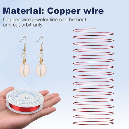 0.3 mm Dia. 10 Rolls Copper Jewelry Wire, 10 Assorted Colors Beading Wire for Jewelry Making Bracelet Earrings Rings Necklaces Flower Craft Projects