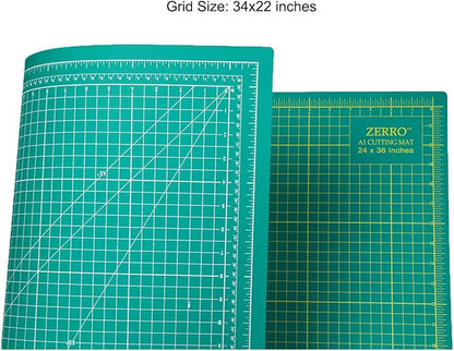 ZERRO Self Healing Cutting Mat 24" x 36", Professional Double Sided Durable Non-Slip Rotary Mat for Scrapbooking, Fabric, Quilting, Sewing-3mm Thick (A1)