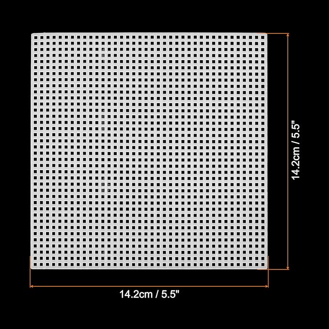 PATIKIL Plastic Mesh Canvas Sheets,10Pcs 5.5 x 5.5inch Cross Needlework Blank Yarn Crafting for Embroidery DIY Bookmarks Cup Mats, White, Square