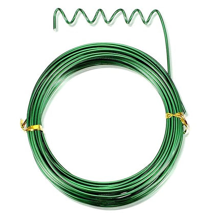 TecUnite Aluminum Craft Wire for Sculpting Armature Bendable Craft Wire for DIY Jewelry Making(Green, 10 M X 2 mm, 1 Roll)