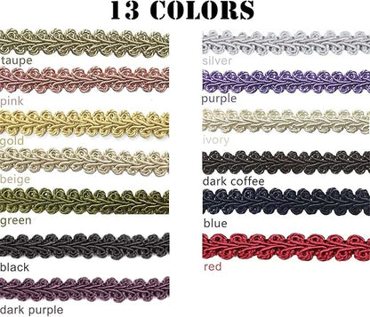 BEL AVENIR Braid Trim 1/2 inch 13.6 Yards French Gimp Basic Sewing Polyester DIY Crafts Costume Home Decorative (Blue)