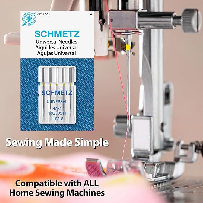 SCHMETZ Universal Sewing Machine Needles - Size 110/18, 5-Needle Cards, Pack of 10