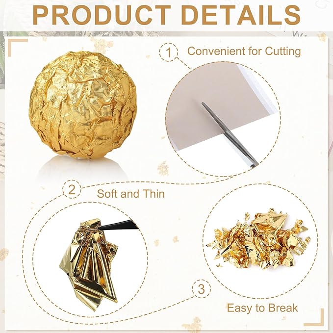 PATIKIL Gold Leaf Sheets for Art 3.7" x 3.4", 100 Pcs Gold Foil Sheet Metallic Leaf Papers for DIY Crafts Resin Furniture Nails Paintings Home Decoration, Blue Green