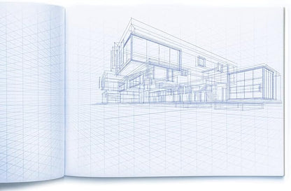 KOALA TOOLS | 2-Point Drawing Perspective Notebook (1 Unit) | 10.35" x 8", 60 pp. - Perspective Grid Graph Paper for Interior Design, Industrial, Architectural and 3D Design
