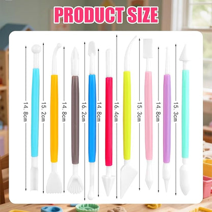 26 PCS Upgraded Polymer Clay Tools, Clay Sculpting, Acrylic Roller Pin, Polymer Clay Cutters Dotting Tools, Rectangle Sheet Press Board Wire Texture Set Needle Detail Modelling Supplies