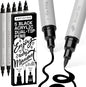 ARTISTRO 5 Black Dual Tip Brush + Fine Acrylic Paint Markers - Easy for All Ages & Levels Paint Pens for Fabric, Rock, Glass, DIY - Halloween Pumpkin Painting Kit, Art Supplies, Christmas Gift