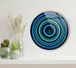 My Photostation.com 31.5''(80cm) Diameter Blue and Green Round Glass Wall Art Tempered Glass Printing Wall Decor Large Wall Art Wall Hangings