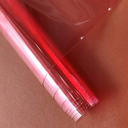 HYANG Light Pink Transparent PVC Super Clear Holographic Vinyl Faux Leather Sheets 1 Roll 12" x 47" (30cm x 120cm) for DIY Bows Earrings Bags DIY Crafts Making