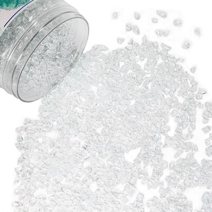 Crushed Glass for Resin Art, Broken Glass Pieces for Crafts Vase Filler Home Decorations,Crushed Glass for Crafts,3-6mm,1.5 Pound (Crystal/Transparent)