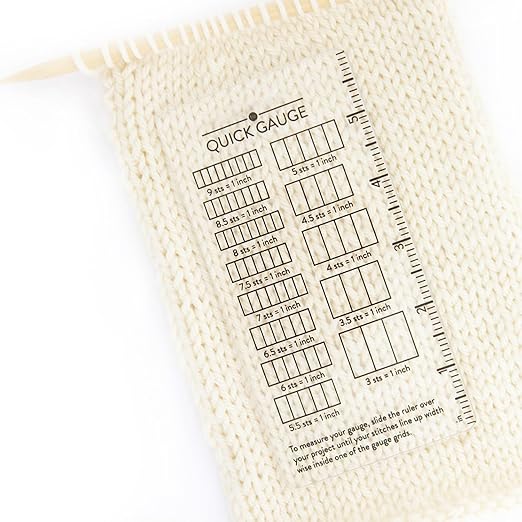 Quick Gauge Ruler, Gauge Ruler for Knitting and Crochet, Scarf Keychain Knitting No Counting Needed, Slide Sewing Rulers and Guides for Fabric Stitch Measuring Crochet Tool(4pcs)