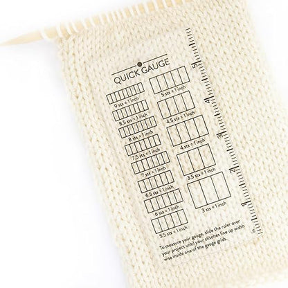 Quick Gauge Ruler, Gauge Ruler for Knitting and Crochet, Scarf Keychain Knitting No Counting Needed, Slide Sewing Rulers and Guides for Fabric Stitch Measuring Crochet Tool(4pcs)