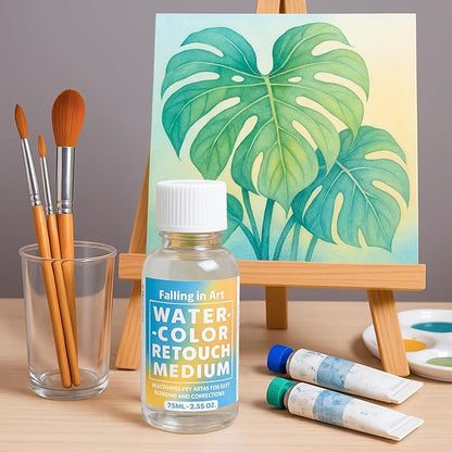 Falling in Art Professional Artist Retouching Varnish, Watercolor Retouch Medium for Painting, 2.5Oz Bottle