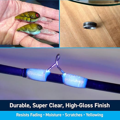 TotalBoat 200g UV Cure Clear Acrylic Resin Kit with UV Flashlight for DIY Jewelry Making, Crafts, and Protective Coatings