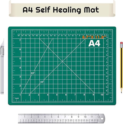 anezus Self Healing Sewing Mat, Rotary Cutting Mat Double Sided 5-Ply Craft Cutting Board for Sewing Crafts Hobby Fabric Precision Scrapbooking Project 9inch x 12inch(A4)