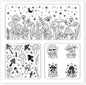 CHGCRAFT Polymer Clay Texture Sheet Mushrooms Silicone Texture Stamp Stars Flowers Clay Texture Mat Modeling Pattern Pad Polymer Clay Tools for Jewelry Earring Making DIY Craft, 5.5x5.5inch