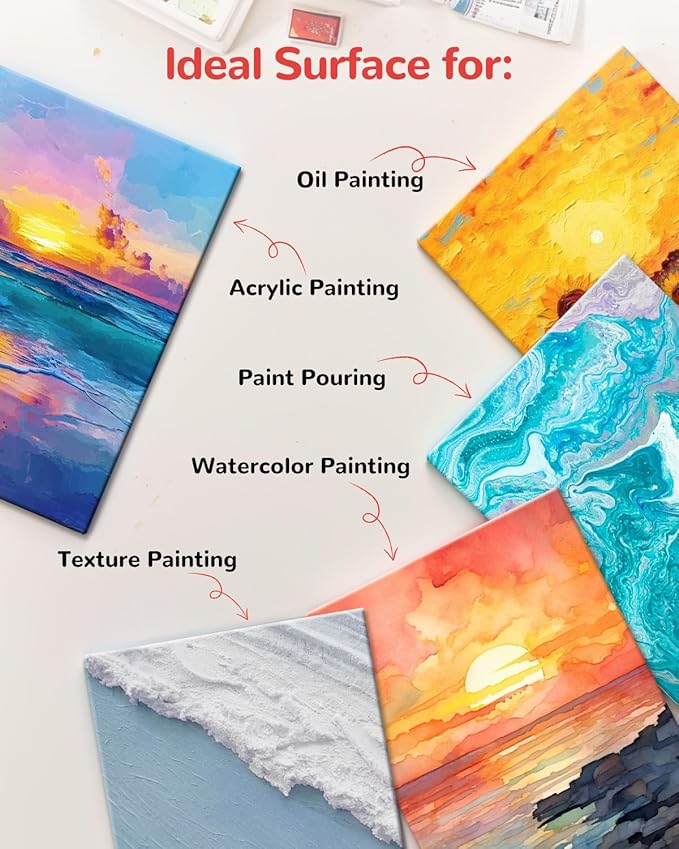 Canvas Boards for Painting 36 Pack, 11x14 Inch Blank Canvas Panels, 100% Cotton Art Supplies for Acrylics Oil Watercolor Tempera Paints