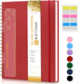 Blank Spiral Notebook Journal 8.5” x 11”, A4 Large Sketch Book for Women Men, 100 GSM Blank Paper Drawing Notebook, Plastic Hardcover Spiral Bound Sketchbook for Sketching Work School Writing, Red